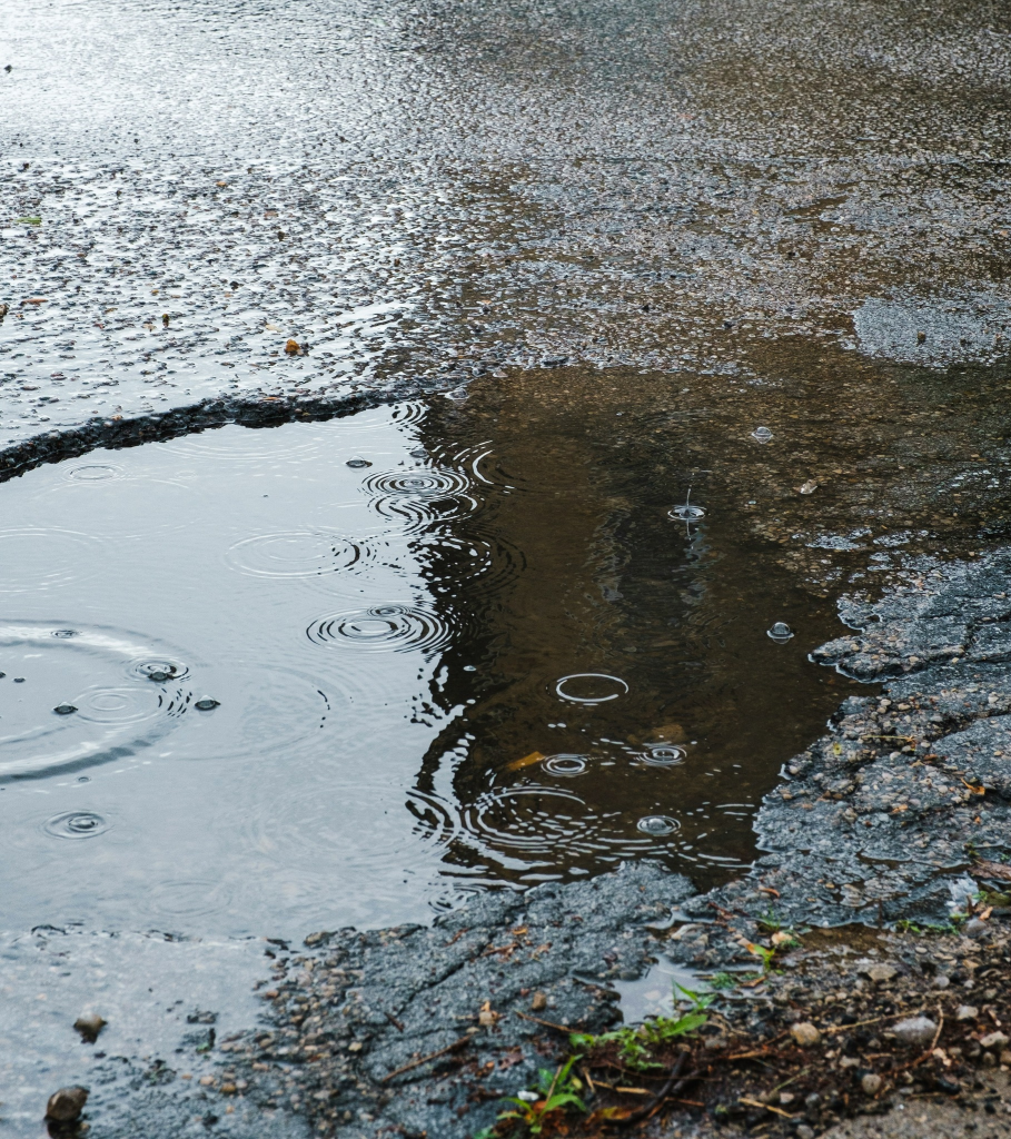 Rain In Pothole